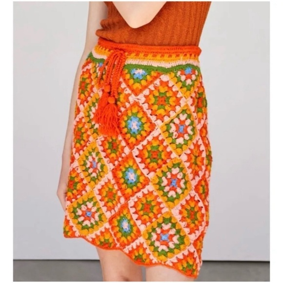 NEW ANTHROPOLOGIE FARM RIO Crochet Mini Skirt